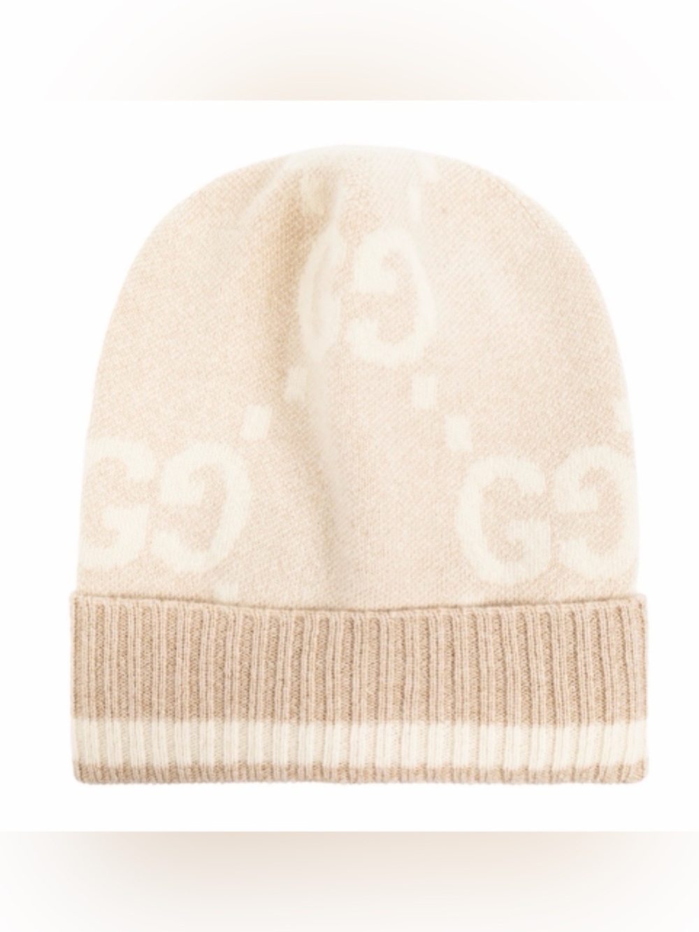 GUCCI GG logo cashmere beanie hat